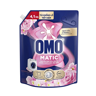 Nước giặt Omo Matic cửa trước ngừa mùi ẩm mốc túi 4.1kg
